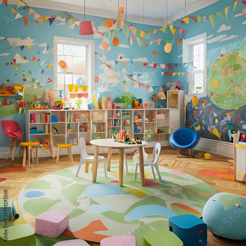 Kid's room play room for little kiddos photograph generated by ai photo
