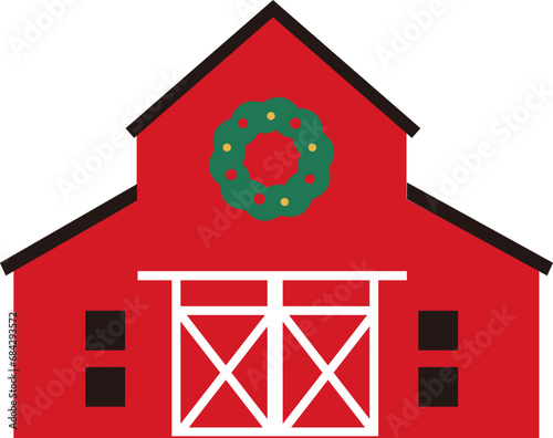Christmas Red Barn