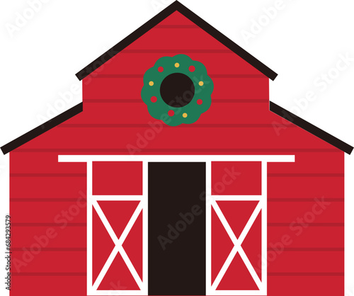 Christmas Red Barn