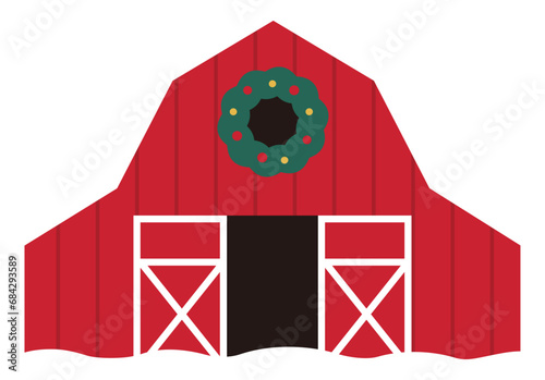 Christmas Red Barn