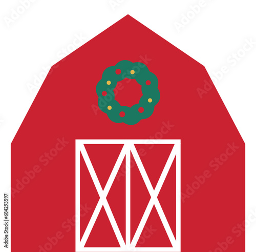 Christmas Red Barn