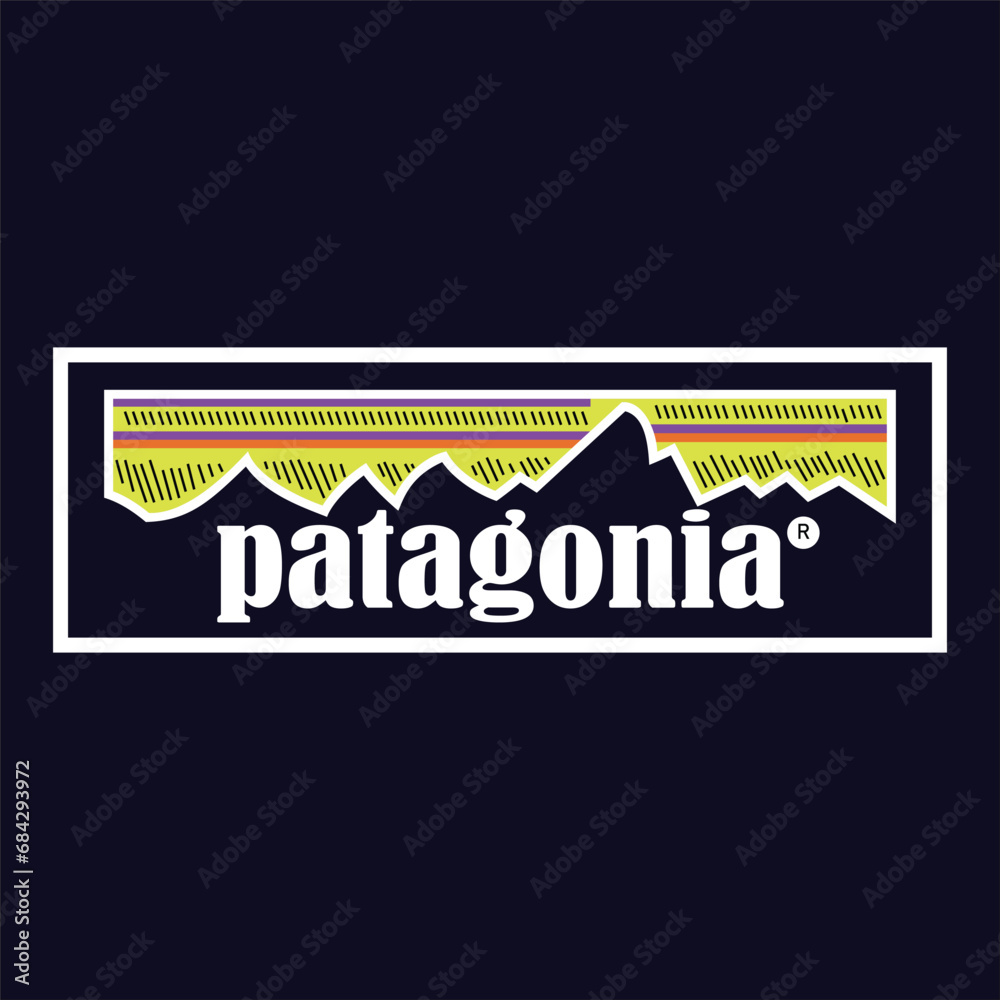 Vector patagonia logo emblem for tour decoration vector illustration