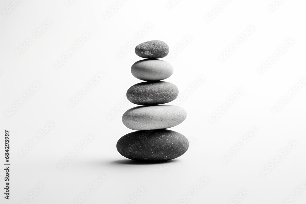 Pile of gray and white stones, subdued color palette. Stones arranged in layers. Minimalism highlighted. Depicted in varying shades of grey. Pile of gray and white stones, subdued color palette. Stones arranged in layers. Minimalism highlighted. Depicted in varying shades of grey.