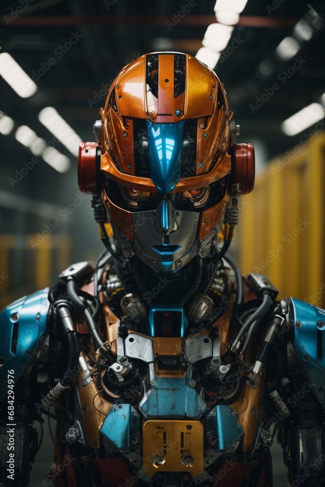 Half-body portraits of robots in various roles. Humanoid Robot in Industrial. Half-body portraits of robots in various roles. Humanoid Robot in Industrial.