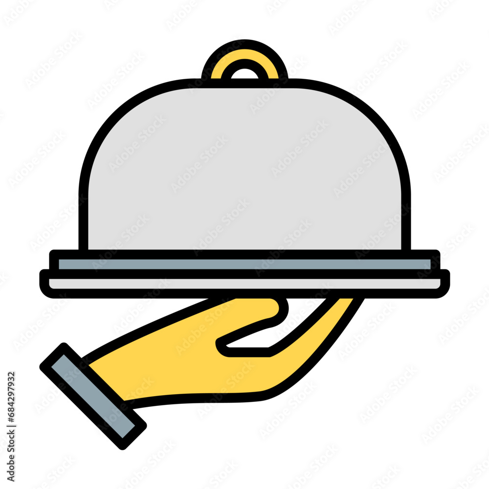 Food service icon or logo illustration filled outline color Food service icon or logo illustration filled outline color
