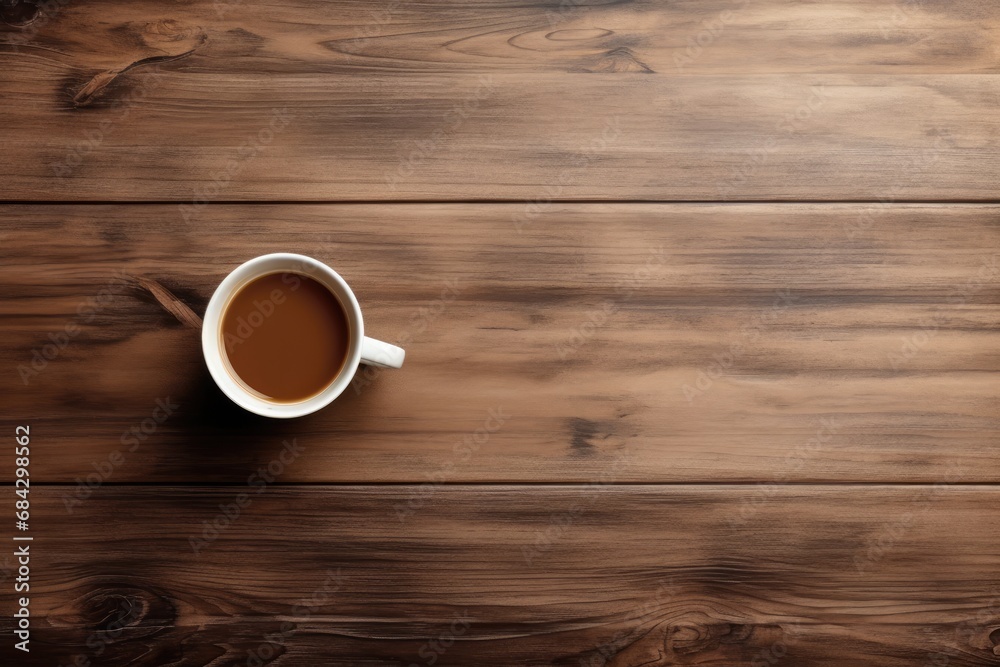 Laptop And Coffee Cup On Wooden Table Top View With Copy Space. Сoncept Morning Workspace, Productivity Essentials, Cozy Coffee Break, Minimalist Desk Setup Laptop And Coffee Cup On Wooden Table Top View With Copy Space. Сoncept Morning Workspace, Productivity Essentials, Cozy Coffee Break, Minimalist Desk Setup