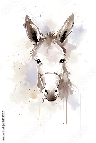 abstract background - Hand scripple vector, simple and plain black and white Donkey Painting made with Charcol photo