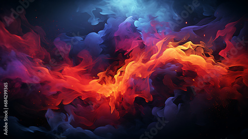 fire and smoke background explosion. colorful design.  photo