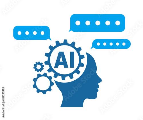 Chatbot icon for support service concept, smart AI technology assistant, artificial Intelligence message for chatbot by Open AI, machine learning and cyber mind, autoresponder, chat – stock vector