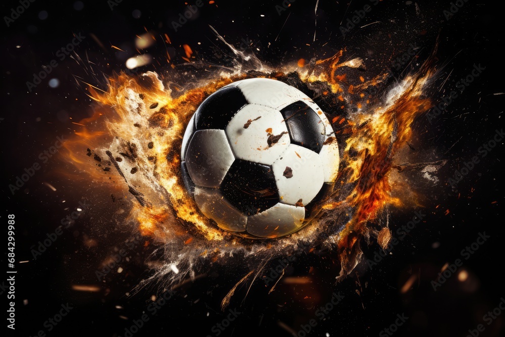 Fototapeta premium Soccer Ball In Action Art