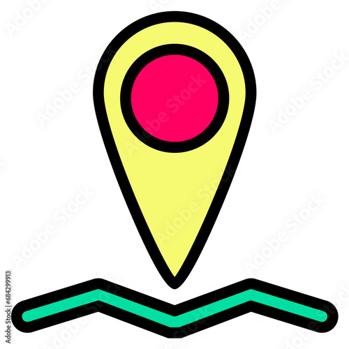 Free Download Map icon vector outline style. - GFXLoad