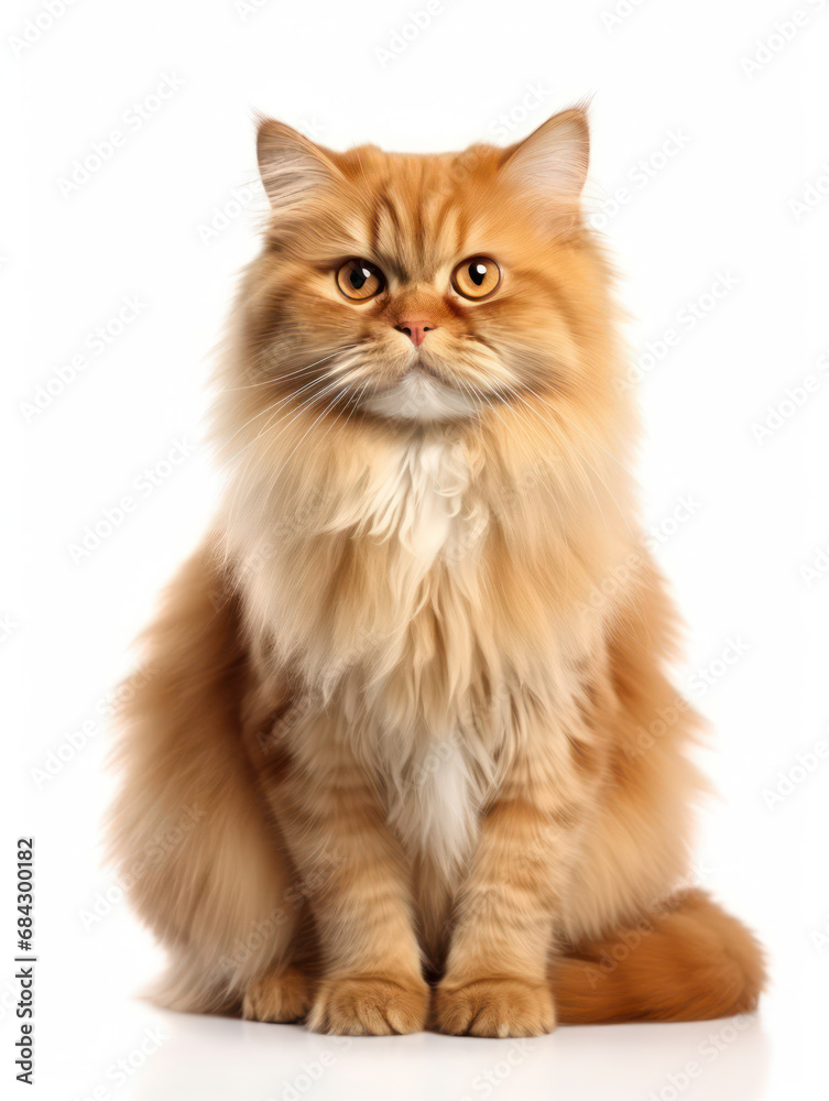 British Longhair Cat Studio Shot Isolated on Clear Background, Generative AI British Longhair Cat Studio Shot Isolated on Clear Background, Generative AI
