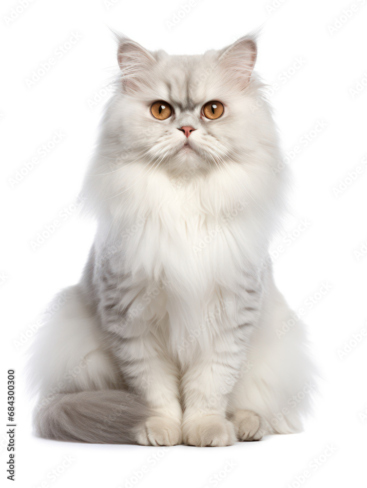 British Longhair Cat Studio Shot Isolated on Clear Background, Generative AI