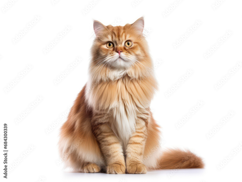 British Longhair Cat Studio Shot Isolated on Clear Background, Generative AI British Longhair Cat Studio Shot Isolated on Clear Background, Generative AI