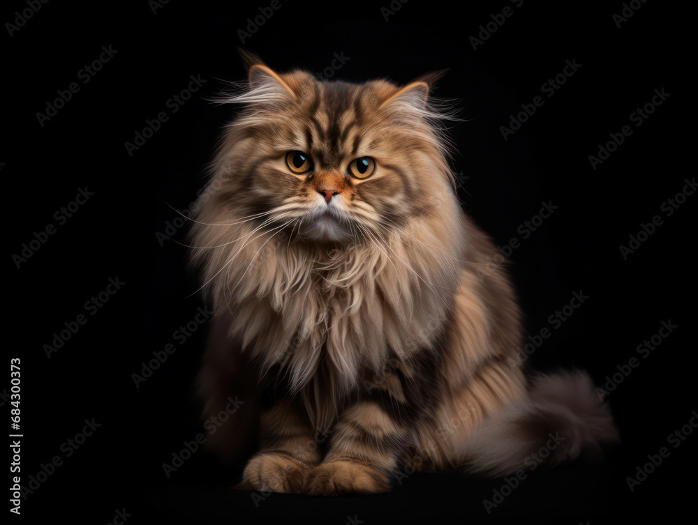British Longhair Cat Studio Shot Isolated on Clear Background, Generative AI British Longhair Cat Studio Shot Isolated on Clear Background, Generative AI