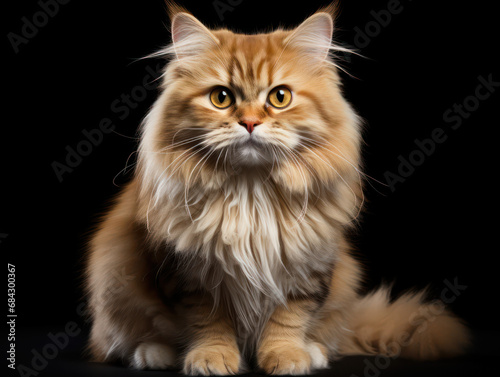 British Longhair Cat Studio Shot Isolated on Clear Background, Generative AI © Vig