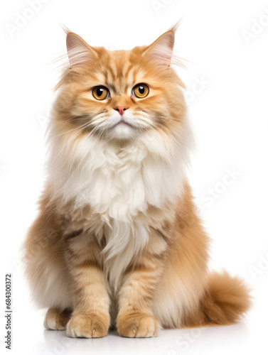 British Longhair Cat Studio Shot Isolated on Clear Background, Generative AI © Vig