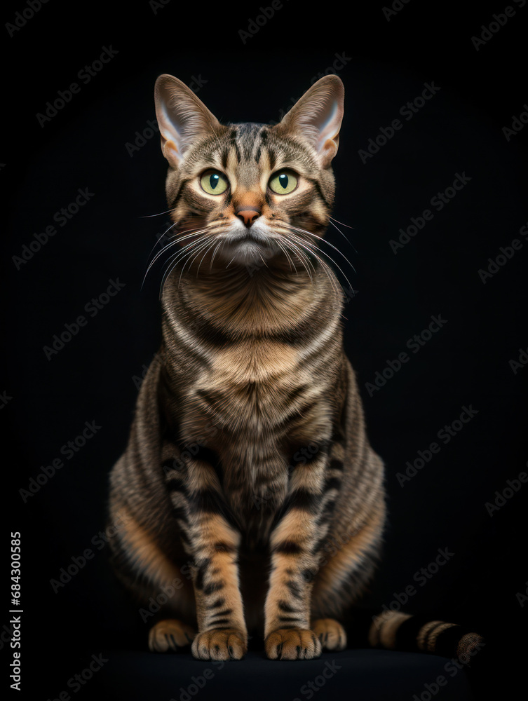 Obraz premium Chaussie Cat Studio Shot Isolated on Clear Background, Generative AI