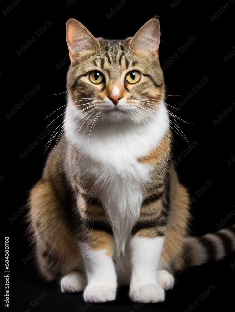 Chaussie Cat Studio Shot Isolated on Clear Background, Generative AI