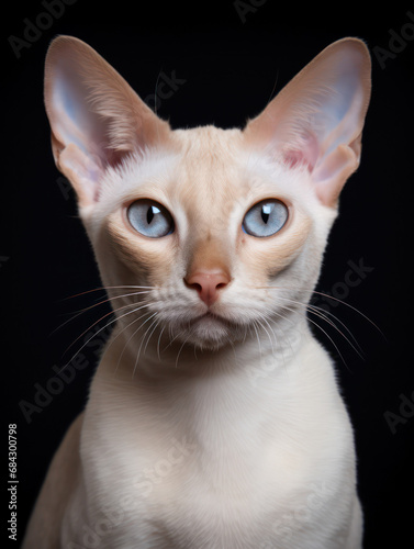 Colorpoint Shorthair Cat Studio Shot Isolated on Clear Background, Generative AI