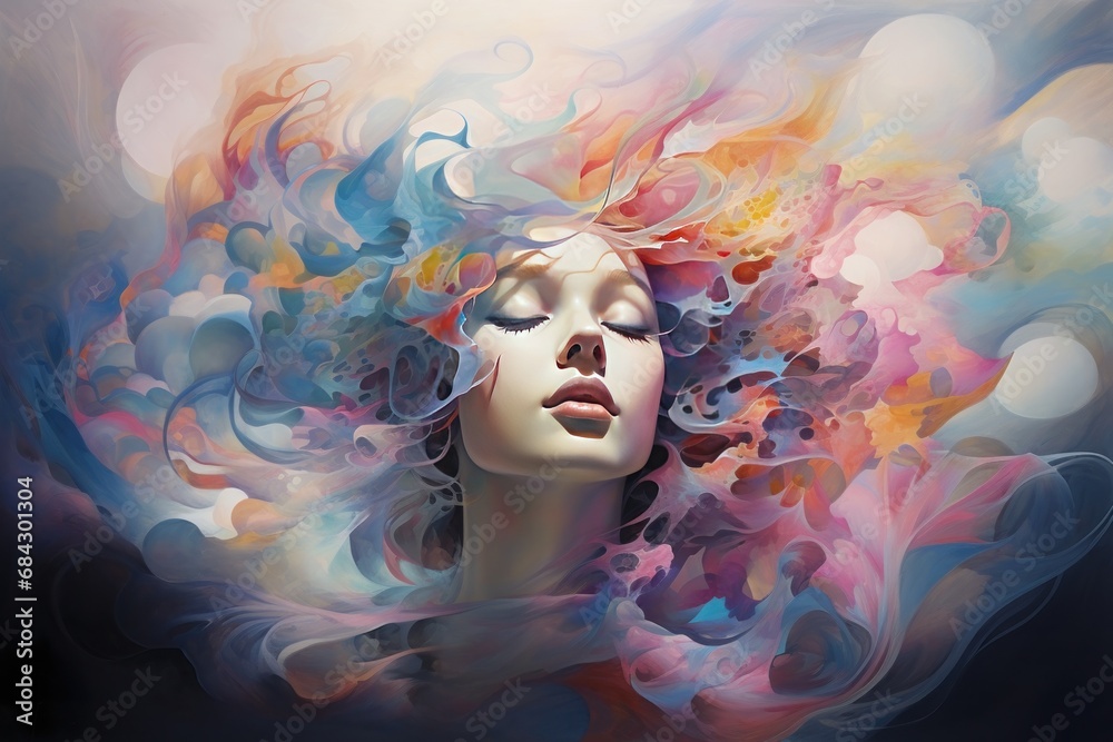 Ethereal abstract portrayal of dreams and subconscious thoughts