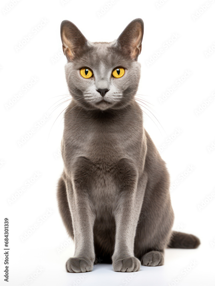 Korat Cat Studio Shot Isolated on Clear Background, Generative AI