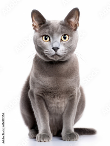 Korat Cat Studio Shot Isolated on Clear Background, Generative AI