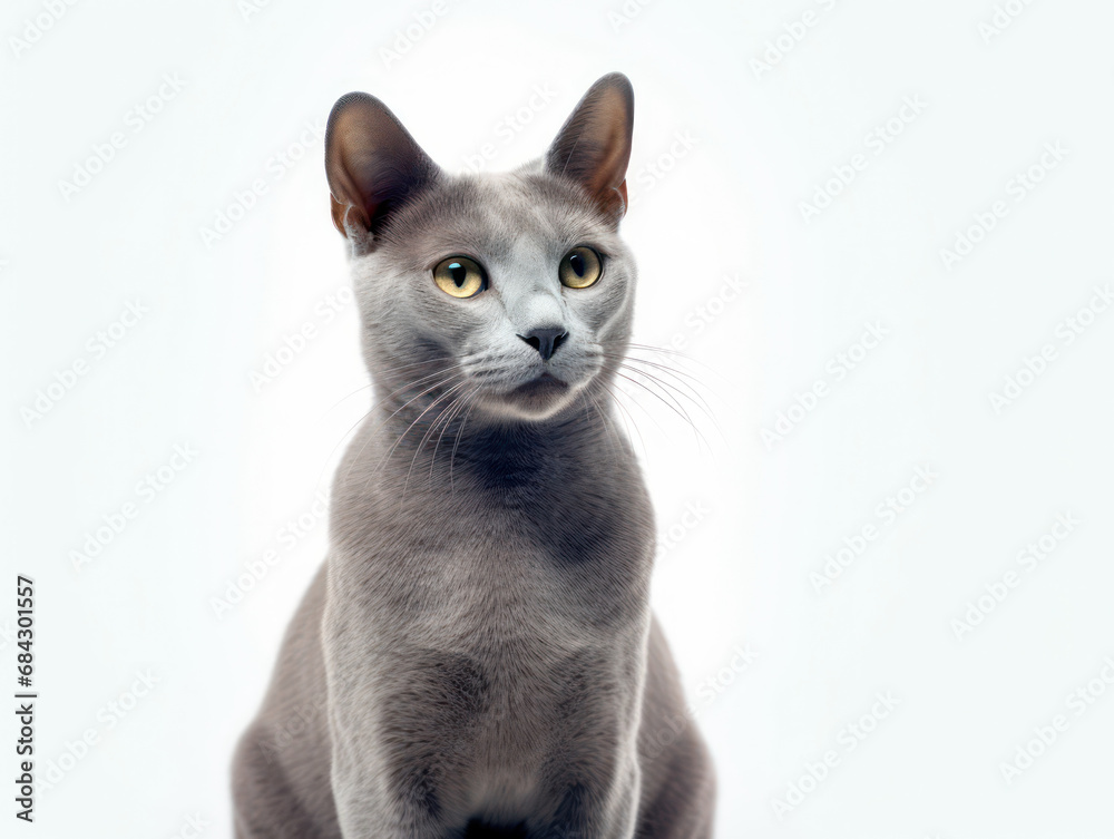Korat Cat Studio Shot Isolated on Clear Background, Generative AI Korat Cat Studio Shot Isolated on Clear Background, Generative AI