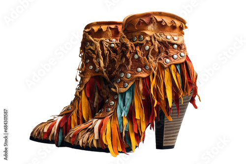 Fringed Ankle Boots transparent background.