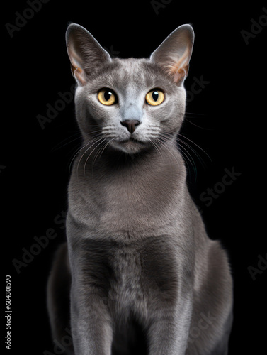 Korat Cat Studio Shot Isolated on Clear Background, Generative AI