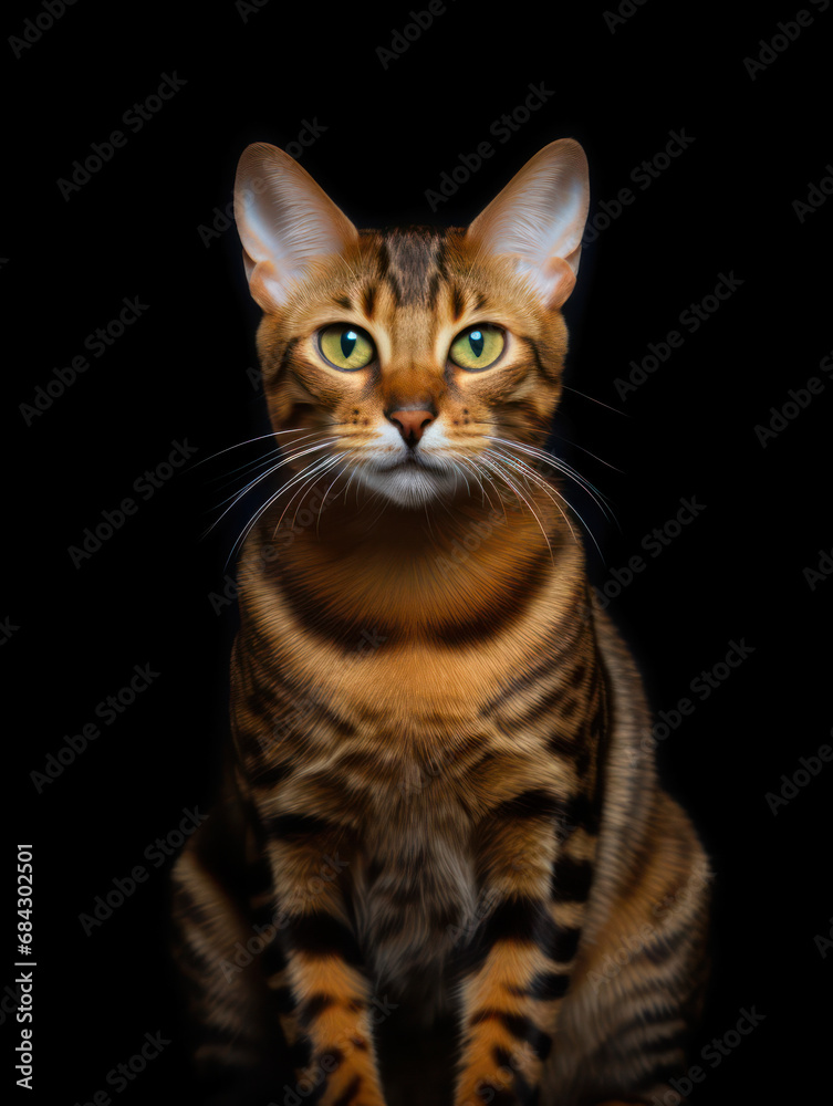 Malayan Cat Studio Shot Isolated on Clear Background, Generative AI Malayan Cat Studio Shot Isolated on Clear Background, Generative AI
