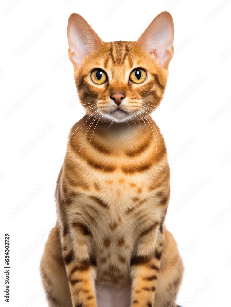 Malayan Cat Studio Shot Isolated on Clear Background, Generative AI