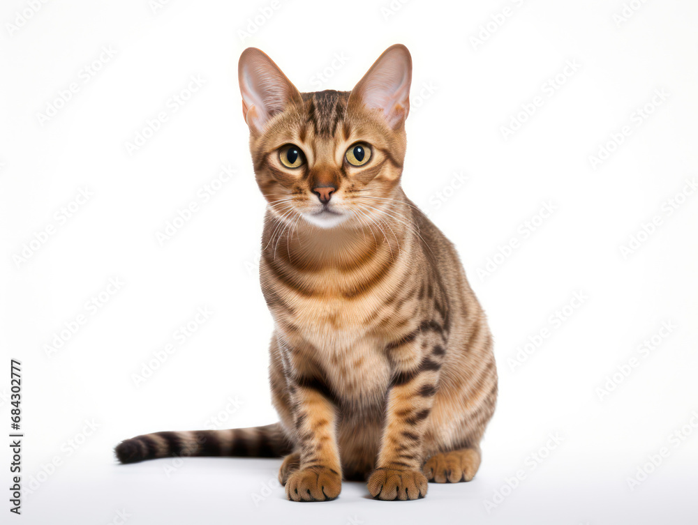 Malayan Cat Studio Shot Isolated on Clear Background, Generative AI