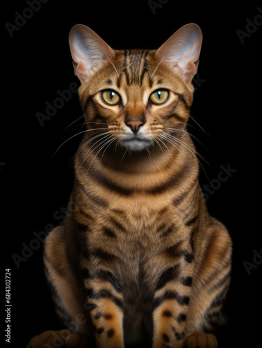 Malayan Cat Studio Shot Isolated on Clear Background, Generative AI