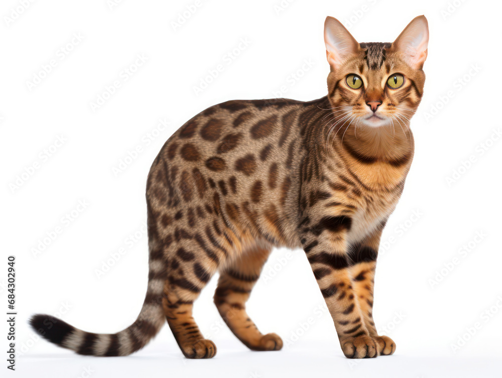 Malayan Cat Studio Shot Isolated on Clear Background, Generative AI