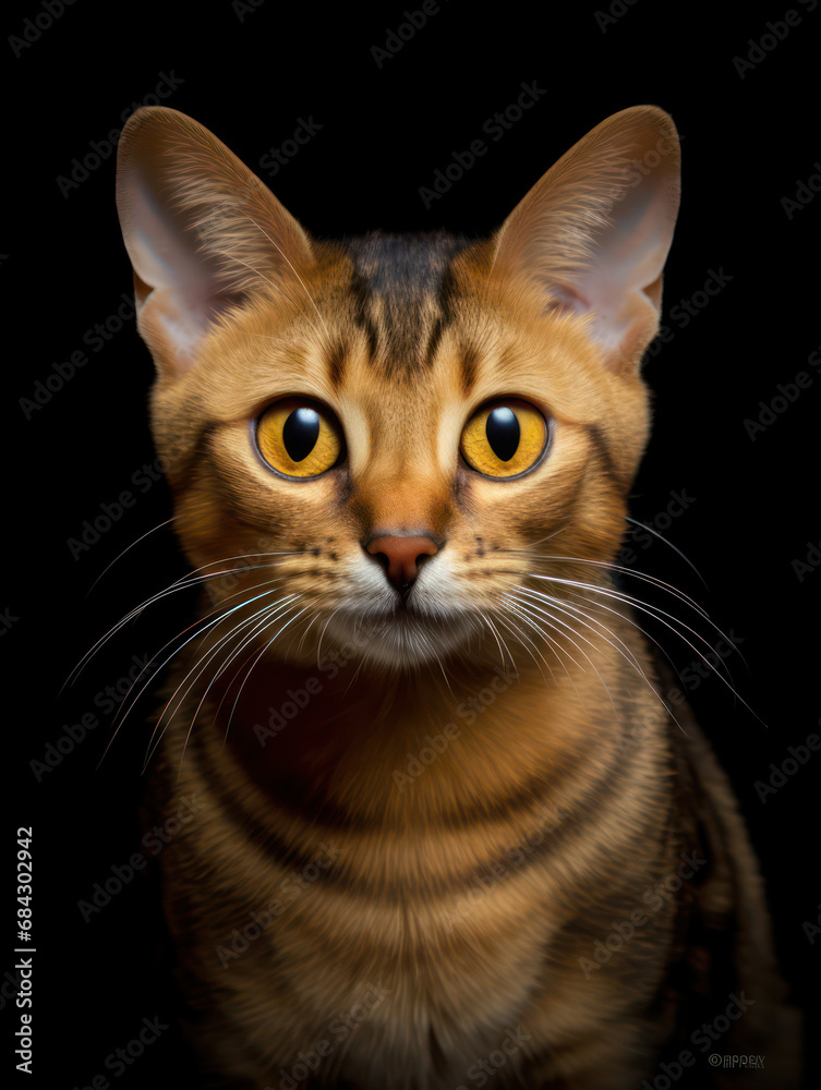 Malayan Cat Studio Shot Isolated on Clear Background, Generative AI