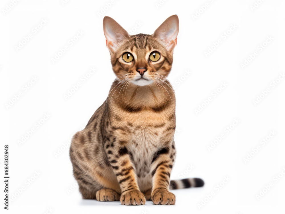 Fototapeta premium Malayan Cat Studio Shot Isolated on Clear Background, Generative AI