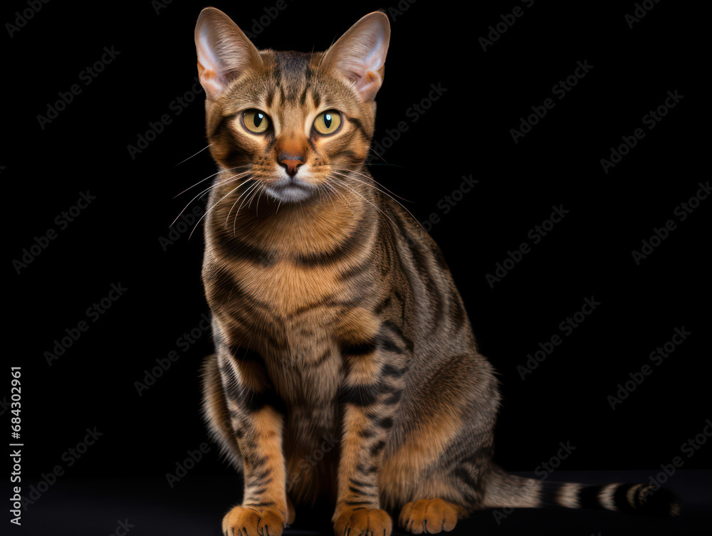 Malayan Cat Studio Shot Isolated on Clear Background, Generative AI