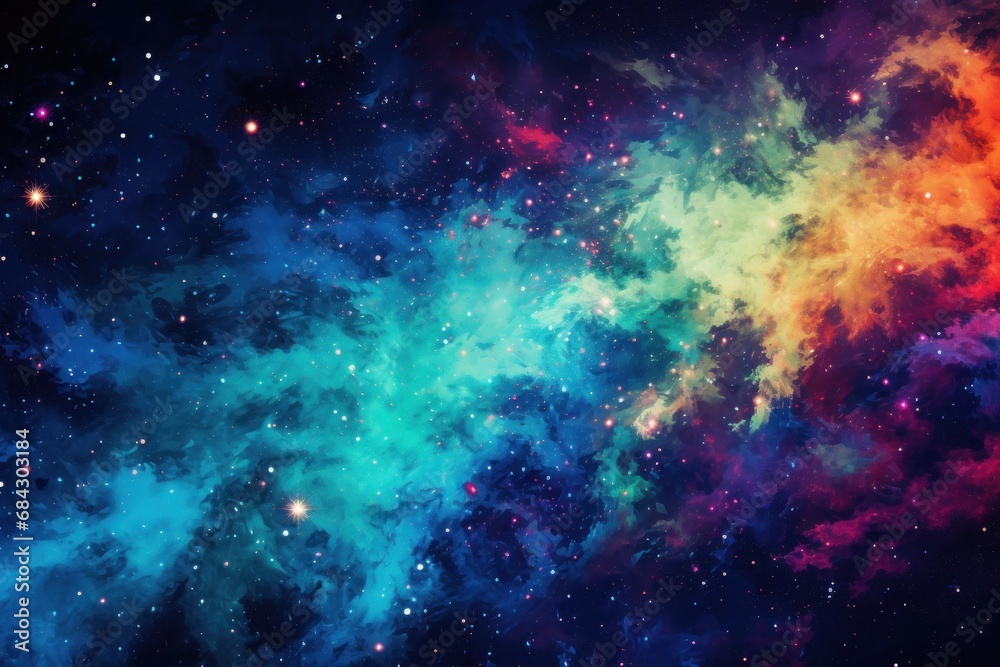 An abstract representation of the Milky Way galaxy with vibrant colors-