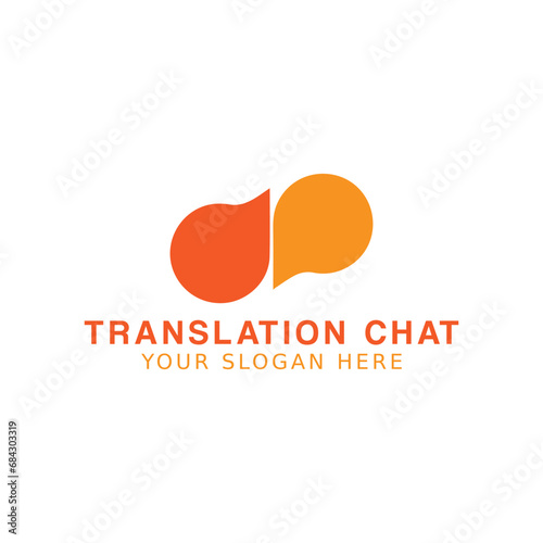 chat translation logo design vector format