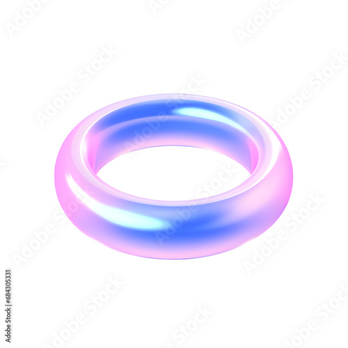 3D icon a ring soft smooth lighting 3d neon