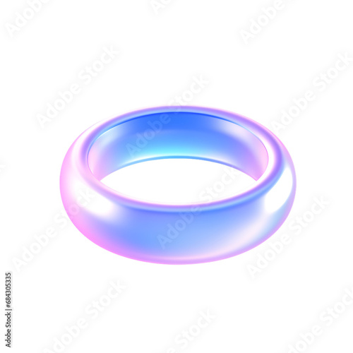 3D icon a ring soft smooth lighting 3d neon