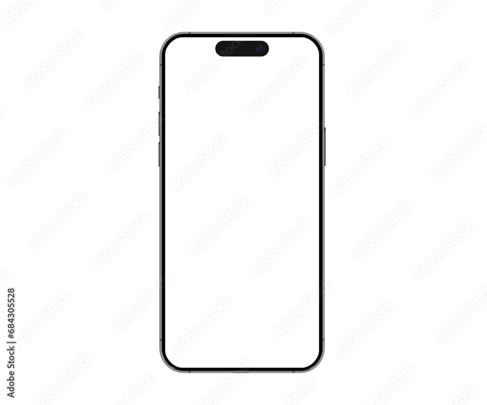 Iphone 15 pro max smartphone model on white background isolated. 3D mobile phone with empty screens. Smartphone mockup front view white screen Iphone 15 pro max smartphone model on white background isolated. 3D mobile phone with empty screens. Smartphone mockup front view white screen
