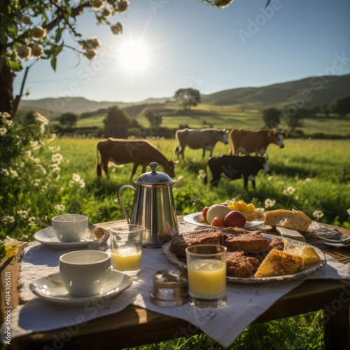 desayuno en el campo