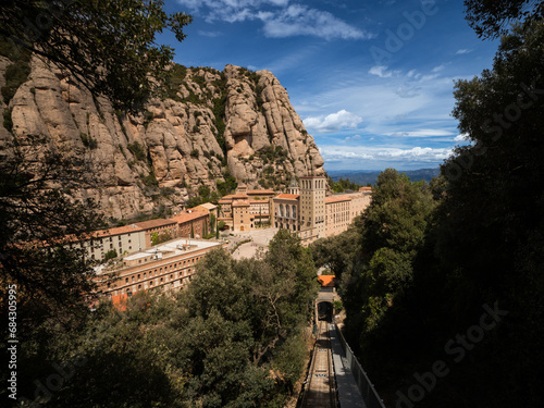 View to Montserrat monastery, Catalonia, Spain