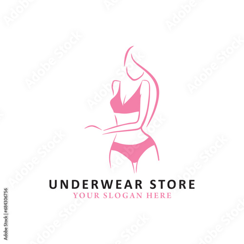 underwear women logo design vector format