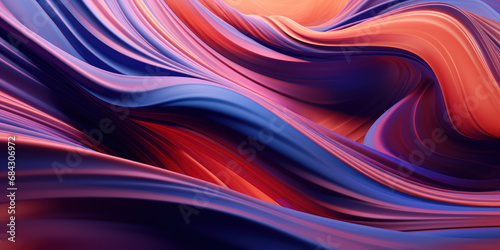 Dynamic abstract with swirling waves of blue and red.