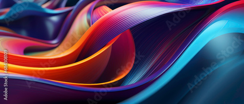 Colorful abstract composition with sinuous lines.