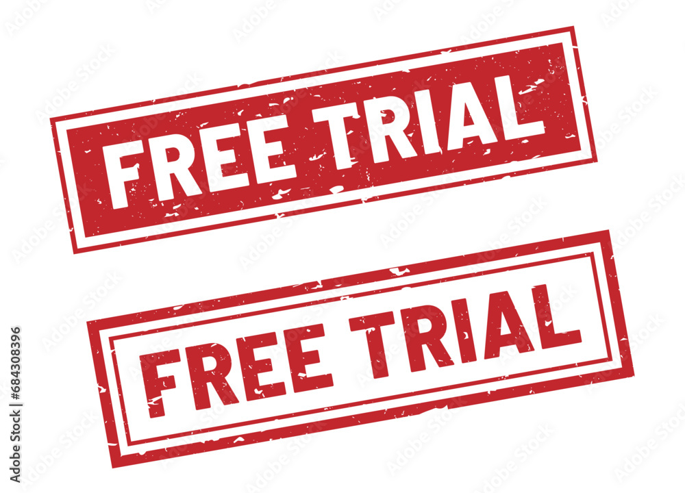 Free trial stamp sign red rectangle grunge style Free trial stamp sign red rectangle grunge style