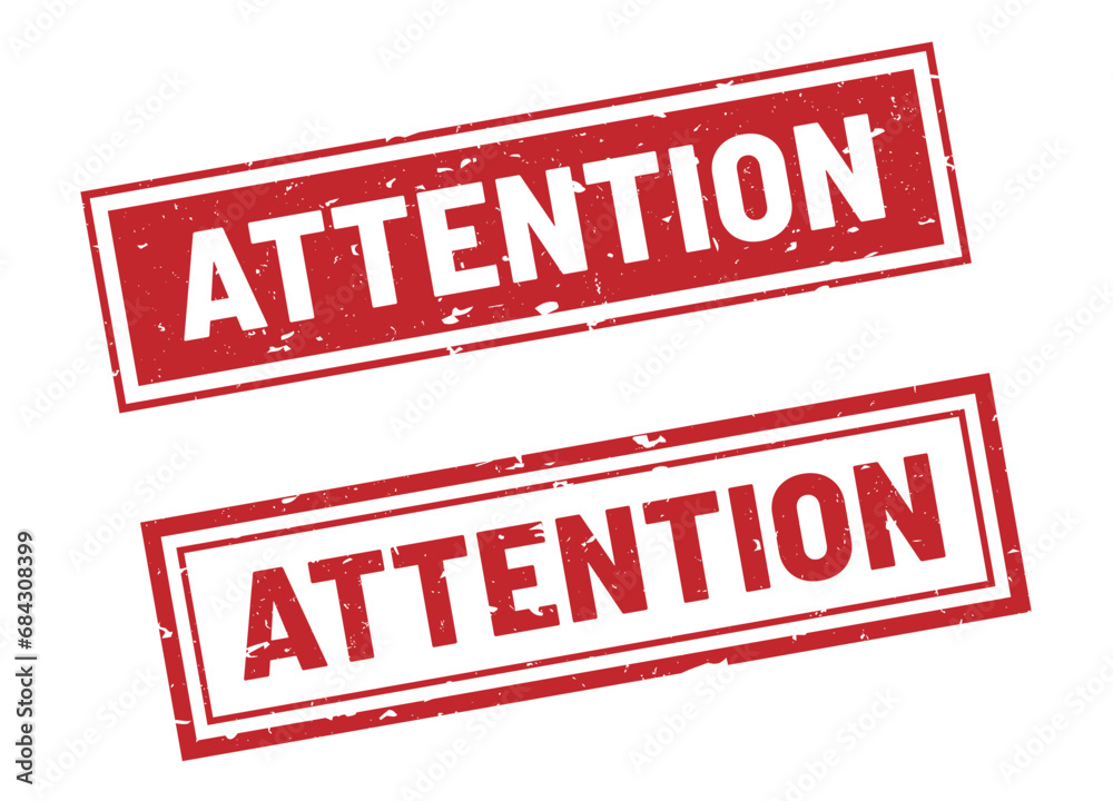 Attention stamp sign red rectangle grunge style Attention stamp sign red rectangle grunge style